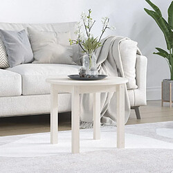 Maison Chic Table basse,Table Console Table d'appoint, Table pour salon Blanc Ø 55x45 cm Bois massif de pin -MN30365