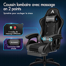 Acheter ALFORDSON Chaise Gaming avec Chaise Bureau de Massage Lombaire Gris et Noir