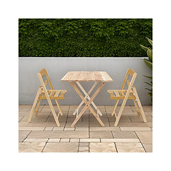 Tramontina Ensemble table et chaises de jardin pliante en teck FSC naturel