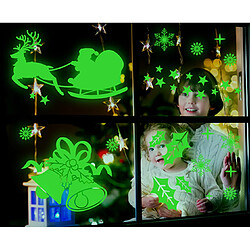 2pcs auto-lumineux décoration de Noël décoration de neige snkflake sticker Noël Statique Sticker Sticker mural lumineux