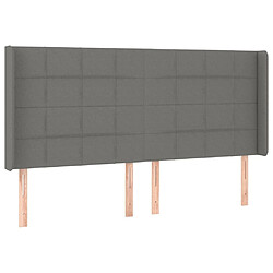 Avis Maison Chic Tête de lit scandinave à LED,meuble de chambre Gris foncé 203x16x118/128 cm Tissu -MN11193