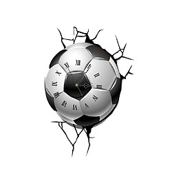 Avis Modern 3D Wall Clock Home Decor Sticker Art Montre Kids Room Football