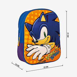 Cartable 3D Sonic Orange Bleu 25 x 31 x 9 cm pas cher