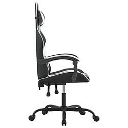 Avis vidaXL Chaise de jeu pivotante Noir et blanc Similicuir