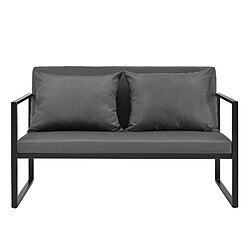 Helloshop26 Canapé de jardin avec coussins gris foncé 70 x 114 x 60 cm noir 03_0006708