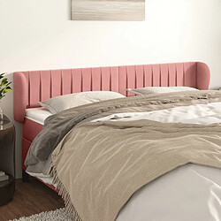 Maison Chic Tête de lit scandinave avec oreilles,meuble de chambre Rose 163x23x78/88 cm Velours -MN42378