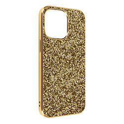 Avizar Coque iPhone 13 Pro Max Design Paillettes Rigide Finition Relief Doré