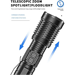 Acheter BESTA Super lumineux 10000 lumens xhp99 LED TORCH, lampe de poche LED USB zoomable et étanche Lantern 3 modes Torches à main imperméables à la randonnée d'urgence en camping