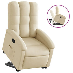 vidaXL Fauteuil inclinable Crème Tissu