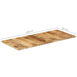 vidaXL Dessus de table bois de manguier solide 25-27 mm 140x60 cm pas cher