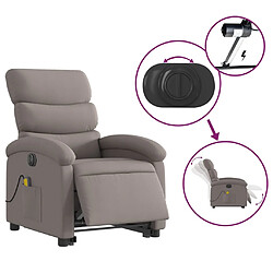 Acheter vidaXL Fauteuil inclinable de massage électrique Taupe Tissu