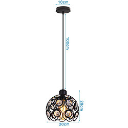 Acheter Stoex Moderne Suspension de Cristal 2 pack 20cm Lampe E27 Lustre Plafonniers Industrielle Noir (sans ampoule)