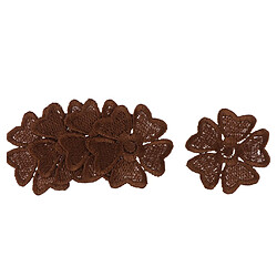 5pcs patchs de fleurs brodées bricolage coudre des patchs de couture marron