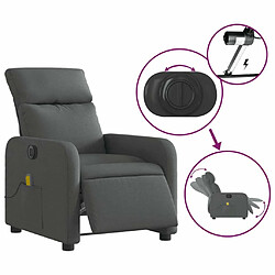 Maison Chic Fauteuil Relax pour salon, Fauteuil inclinable de massage électrique gris foncé tissu -GKD55681 pas cher