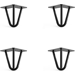 4pcs Pied de Table Metal Pied de Meuble en ÉpingleTriple Barre