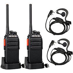 Retevis talkie walkie professionnel 16 Canaux avec Oreillette et base de chargement noir