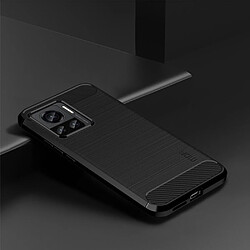 Coque en TPU MOFI surface brossée, flexible, texture fibre de carbone, anti-chutte pour votre Motorola Moto X30 Pro 5G/Edge 30 Ultra 5G/Edge X - noir