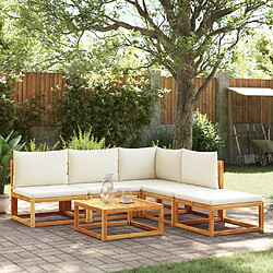 vidaXL Salon de jardin avec coussins 6 pcs bois d'acacia solide