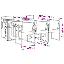 vidaXL Ensemble à manger de jardin 7 pcs noir textilène pas cher