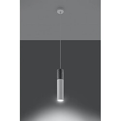 Avis Luminaire Center Suspension design Borgio Acier,béton blanc gris 1 ampoule 105cm