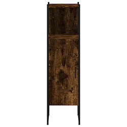 Maison Chic Armoire de salle de bain,Meuble de rangement,Meuble haut chêne fumé 33x33x120,5 cm -GKD322398 pas cher