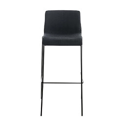 Decoshop26 Tabouret de bar x1 design moderne empilable assise en tissu noir et 4 pieds métal noir 10_0004957