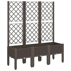 Maison Chic Jardinière,Bac à fleurs avec treillis - pot de fleur marron 120x40x142 cm PP -GKD91927