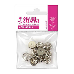 Graines Creatives Lot de 10 supports de pins - Argent - 10 mm