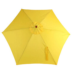 Mendler Toile de rechange pour parasol Florida, Toile de rechange pour parasol, Ø 3m polyester 6 baleines ~ jaune pas cher