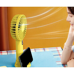 Acheter F06 Ventilateur de Poche Jaune Personnel Petit Ventilateur de Maquillage Refroidisseur de Voyage Portable à Vents Forts avec Base Détachable pour la Randonnée Shopping pour Filles