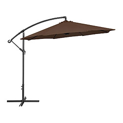 Helloshop26 Parasol déporté rond diamètre 300 cm inclinable marron 14_0007596