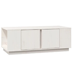 vidaXL Table basse Blanc 110x50x40 cm Bois massif de pin