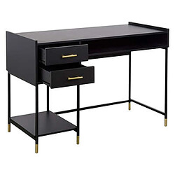 Pegane Bureau avec 2 tiroirs en bois / fer coloris noir - Longueur 110 x Profondeur 55 x Hauteur 78 cm