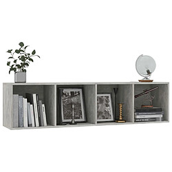 Acheter vidaXL Bibliothèque/Meuble TV Gris béton 143x30x36 cm