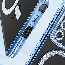 Acheter Avizar Coque Diamant pour Samsung Galaxy S22 Ultra MagSafe Contour Strass Bleu Clair