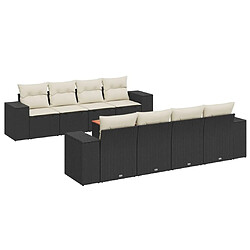 Maison Chic Salon de jardin 9 pcs avec coussins | Ensemble de Table et chaises | Mobilier d'Extérieur noir résine tressée -GKD90412