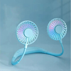 Avis (BLEU) Ventilateur Portable USB Ventilateur Froid Ventilateur de Cou Mains Libres Accrocher