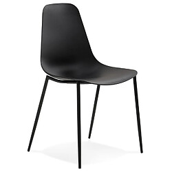 Alterego Chaise intérieur / extérieur 'FELIZ' noire en matière plastique et métal