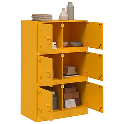 Avis vidaXL Buffet jaune moutarde 67x39x107 cm acier