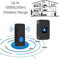 Universal Longue distance 300 mètres, anti-pluie 38 musique, télécommande domestique Proche-Orient sans fil mini sonnette 3(Le noir) pas cher