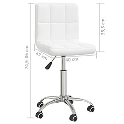 vidaXL Chaise pivotante de salle à manger Blanc Similicuir pas cher