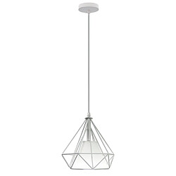 Stoex Lustre Rétro E27 Lampes Suspendues Industrielles en Métal Avec Cage en Diamant Pour Chambre À Coucher, Vestiaire, Salon, Café (Blanc)