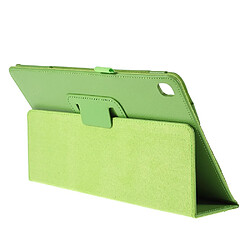 Avis Etui en PU texture litchi avec support vert pour Samsung Galaxy Tab S5e SM-T720