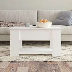 Avis Maison Chic Table basse,Table Console Table d'appoint, Table pour salon Blanc 79x49x41 cm Bois d'ingénierie -MN24094