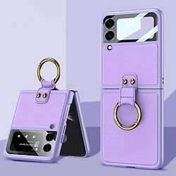 Coque en TPU + PU GKK avec béquille violet pour votre Samsung Galaxy Z Flip3 5G