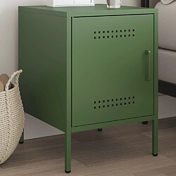 vidaXL Table de chevet vert olive 36x39x50,5 cm acier