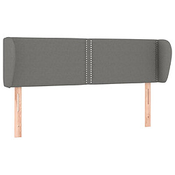 vidaXL Tête de lit avec oreilles Gris foncé 147x23x78/88 cm Tissu