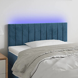 Maison Chic Tête de lit scandinave à LED,meuble de chambre Bleu foncé 90x5x78/88 cm Velours -MN80674