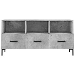 Maison Chic Meuble TV scandinave - Banc TV pour salon gris béton 102x36x50 cm bois d'ingénierie -MN79102 pas cher