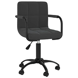 vidaXL Chaise pivotante de salle à manger Noir Velours 